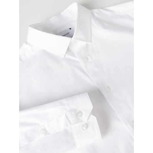 Koszula męska biała Reserved z klasycznym kołnierzykiem z długim rękawem 