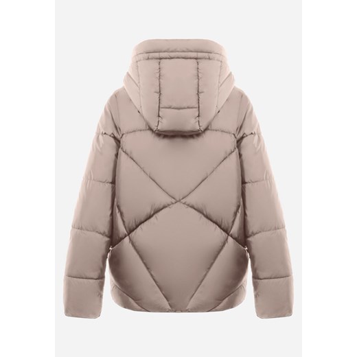 Beżowa Kurtka Dwustronna Pikowana Anworth XL Born2be Odzież