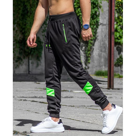 Spodnie męskie joggery czarne Recea ze sklepu Recea.pl w kategorii Spodnie męskie - zdjęcie 142800954
