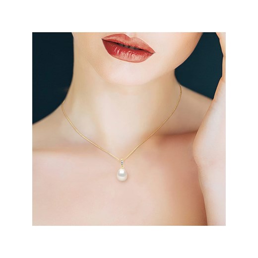 Złoty naszyjnik z perłą i diamentem Mitzuko onesize promocyjna cena Limango Polska