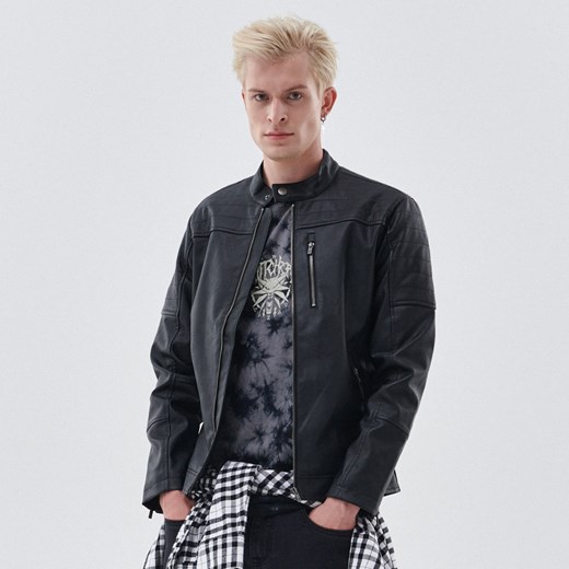 Cropp - Kurtka z imitacji skóry - Czarny Cropp M okazja Cropp