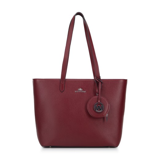Shopper bag czerwona WITTCHEN elegancka z breloczkiem matowa 