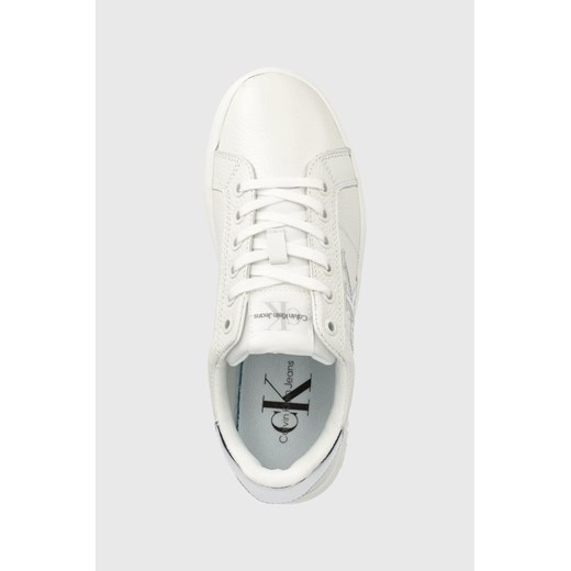 Calvin Klein Jeans sneakersy skórzane Classic Cupsole Laceup Low kolor biały 39 ANSWEAR.com