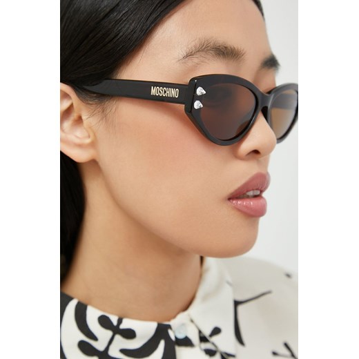 Moschino okulary przeciwsłoneczne damskie kolor brązowy Moschino 55 ANSWEAR.com