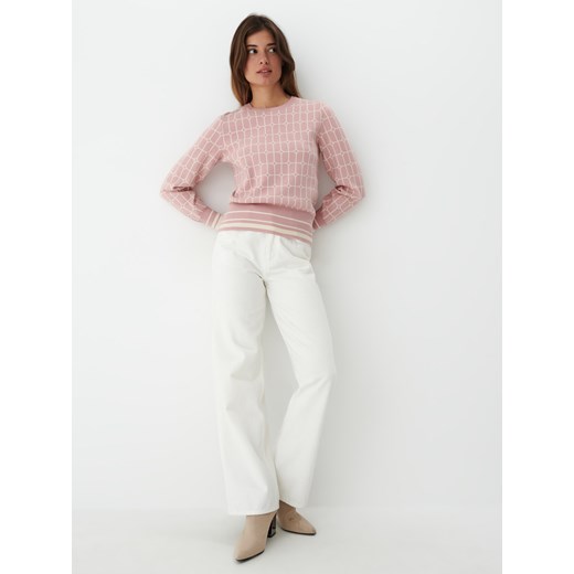 Mohito - Różowy sweter we wzory - Różowy Mohito S Mohito