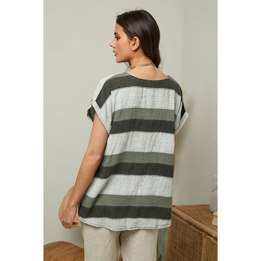 Koszulka "Epicea" w kolorze oliwkowym Fleur De Lin L Limango Polska wyprzedaż