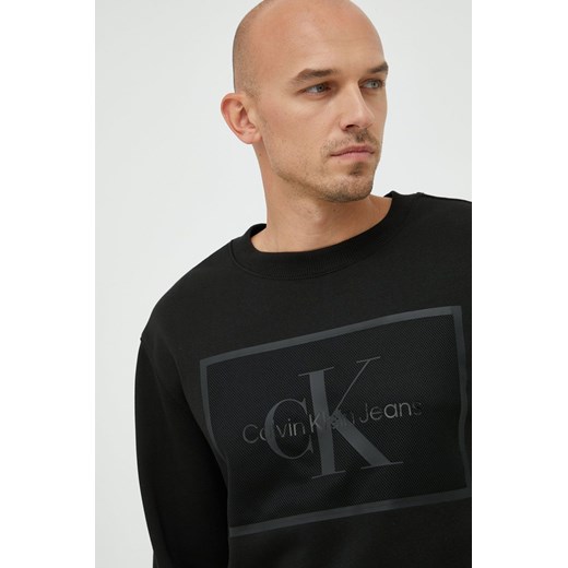 Calvin Klein Jeans bluza męska kolor czarny gładka XXL ANSWEAR.com