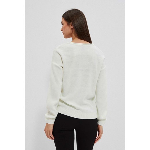 Sweter z dekoltem V L Moodo.pl