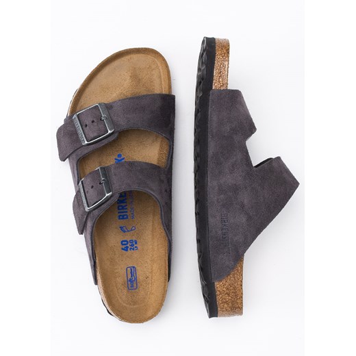 Klapki damskie szare Birkenstock Arizona VL SFB Velvet Gray 39 Sneaker Peeker