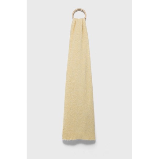 American Vintage szalik wełniany damskie kolor żółty gładki ze sklepu ANSWEAR.com w kategorii Szaliki i chusty damskie - zdjęcie 142921713