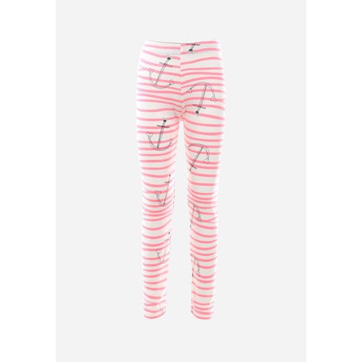 Biało-Różowe Legginsy Cillinca ze sklepu Born2be Odzież w kategorii Spodnie dziewczęce - zdjęcie 142931864