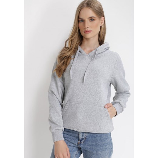 Jasnoszara Bluza z Kapturem Tamena 3XL okazyjna cena Born2be Odzież