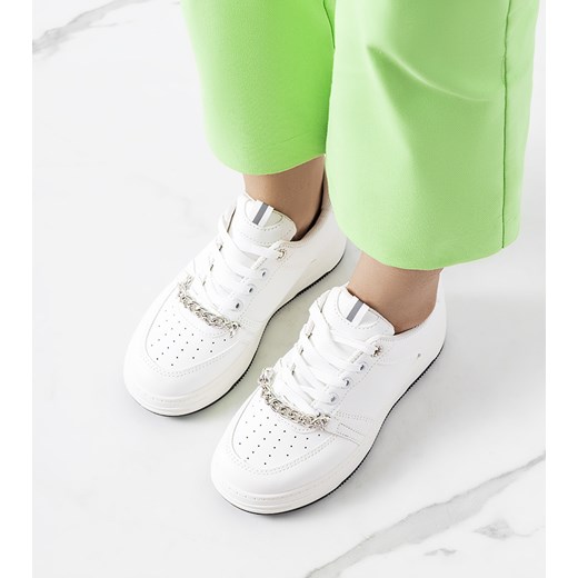 Białe sneakersy z łańcuszkiem Kelliher 36 gemre
