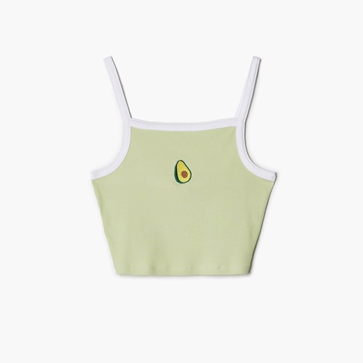 Cropp - Zielony top z haftem - Zielony Cropp XS okazyjna cena Cropp