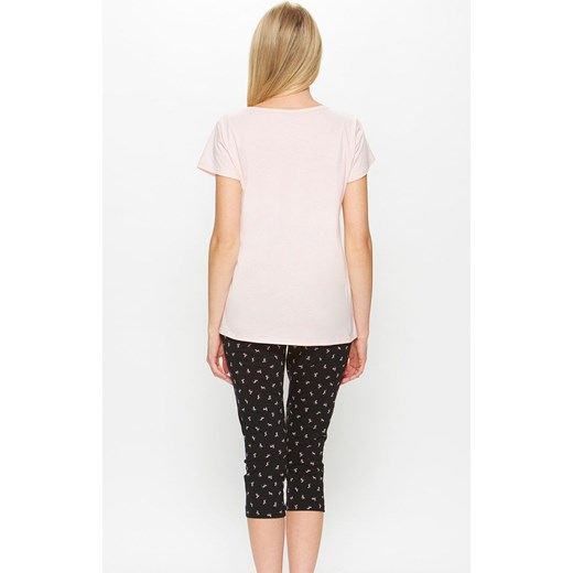 67/5-40m/014a773  piżama damska, Kolor róż pudrowy-czarny, Rozmiar L, Miss Fabio ze sklepu Intymna w kategorii Piżamy damskie - zdjęcie 142987433