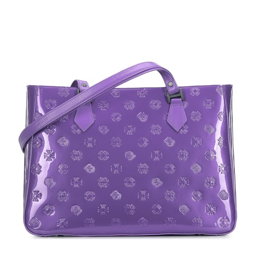 Torebka shopperka z błyszczącej skóry w monogram fioletowa ze sklepu WITTCHEN w kategorii Torby Shopper bag - zdjęcie 142990050