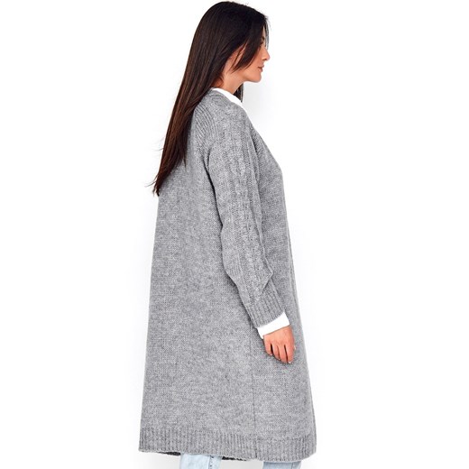 Kardigan bez zapięcia NU_S65, Kolor jasny szary, Rozmiar one size, NUMINOU Numinou one size okazja Primodo