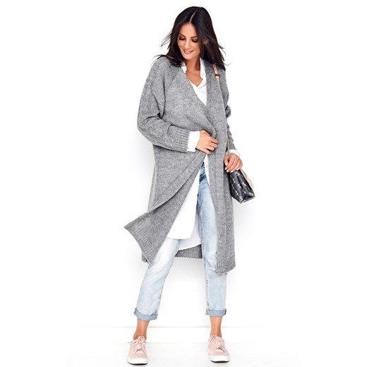 Kardigan bez zapięcia NU_S65, Kolor jasny szary, Rozmiar one size, NUMINOU Numinou one size Primodo okazyjna cena