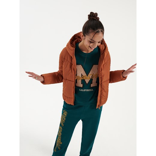 Pikowana kurtka z kapturem pomarańczowa - Różowy House L House