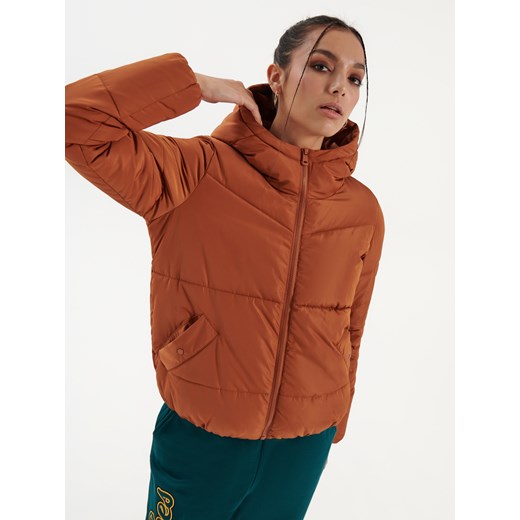 Pikowana kurtka z kapturem pomarańczowa - Różowy House S House