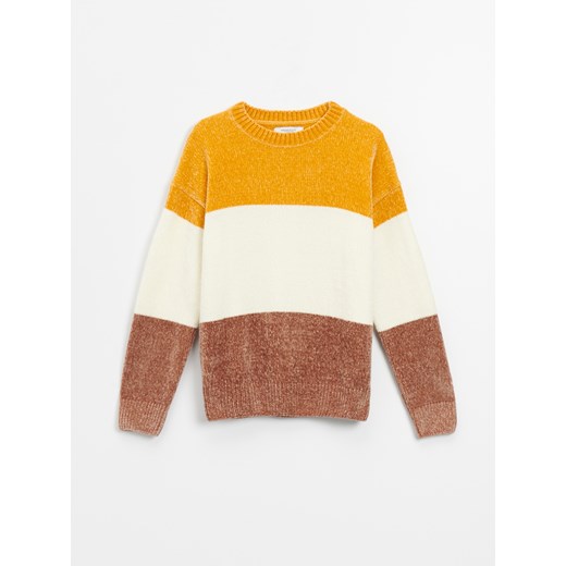 Szenilowy sweter w paski Basic - Paski House M House