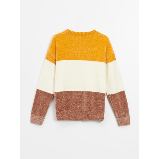 Szenilowy sweter w paski Basic - Paski House L House