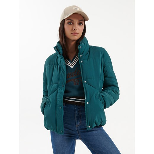 Pikowana kurtka ze stójką turkusowa - Turkusowy House S House