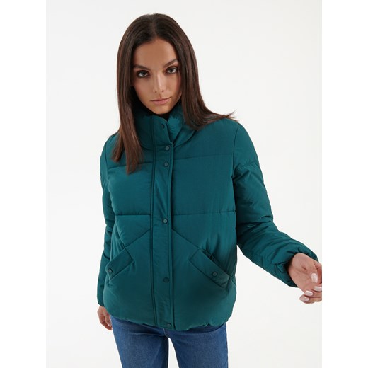 Pikowana kurtka ze stójką turkusowa - Turkusowy House M House