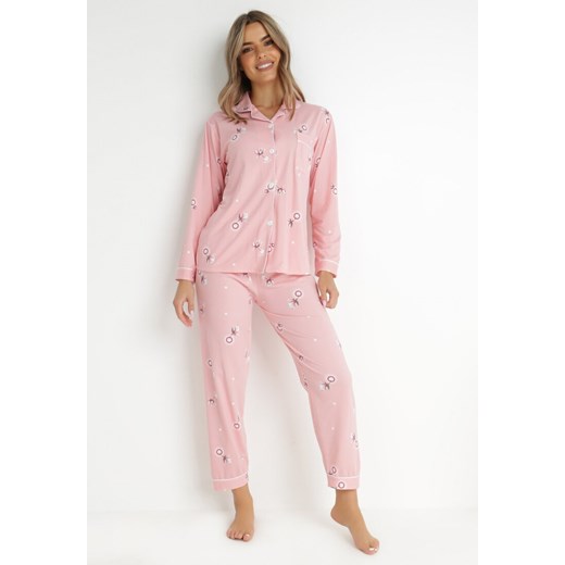 Różowy Komplet Piżamowy Eugeall ze sklepu Born2be Odzież w kategorii Piżamy damskie - zdjęcie 143071854