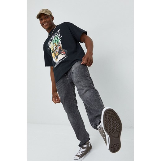 Converse t-shirt bawełniany kolor czarny z nadrukiem Converse M ANSWEAR.com