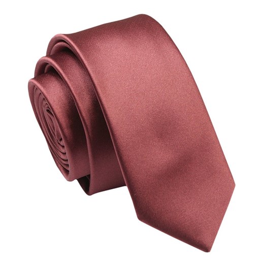 Krawat (Śledź) Męski 5 cm, Mahoniowy, Wąski, Gładki -ALTIES KRALTStani0789 ze sklepu JegoSzafa.pl w kategorii Krawaty - zdjęcie 143181632