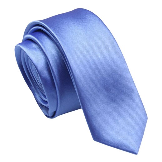 Krawat (Śledź) Męski 5 cm, Niebieski, Wąski, Gładki -ALTIES KRALTStani0790 ze sklepu JegoSzafa.pl w kategorii Krawaty - zdjęcie 143181634