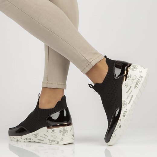 Czarne sneakersy damskie na koturnie FILIPPO DP3551/22 Suzana.pl 39 suzana.pl okazja