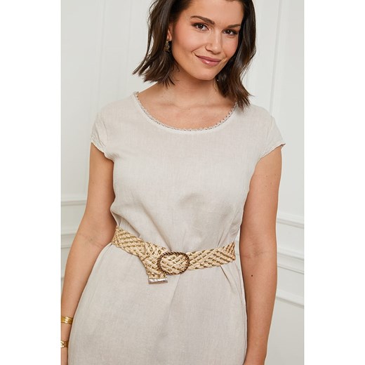 Sukienka w kolorze beżowym Curvy Lady 48/50 Limango Polska okazyjna cena