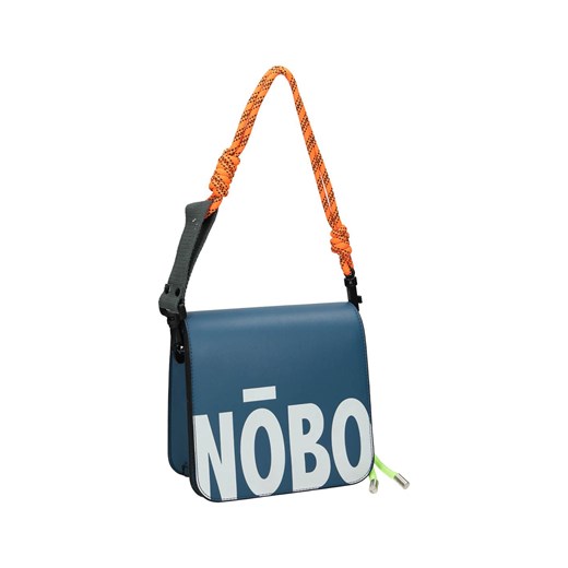 Niebieska listonoszka Nobo z dużym logo i neonowym sznurkiem Nobo Uniwersalny okazja NOBOBAGS.COM