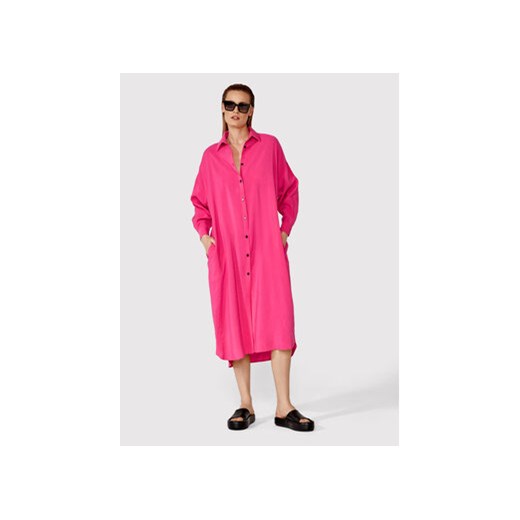 Simple Sukienka koszulowa SUD068 Różowy Relaxed Fit Simple 34_36 Modivo_marki_wlasne okazja