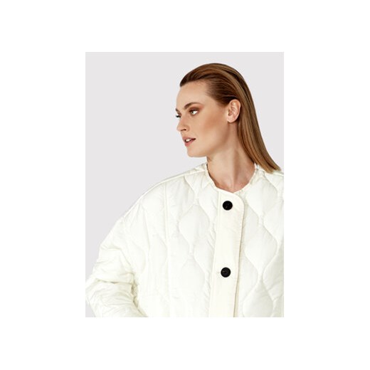 Simple Kurtka przejściowa KUD008 Biały Relaxed Fit Simple XS_S wyprzedaż Modivo_marki_wlasne