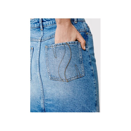 Simple Spódnica jeansowa SDDJ004 Niebieski Regular Fit Simple 36 Modivo_marki_wlasne wyprzedaż