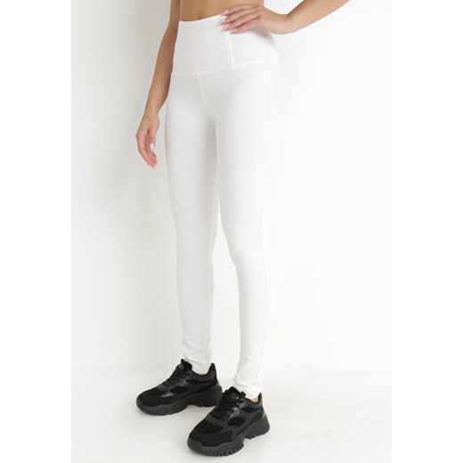 Białe Spodnie Skinny Ardouin XL promocja Born2be Odzież