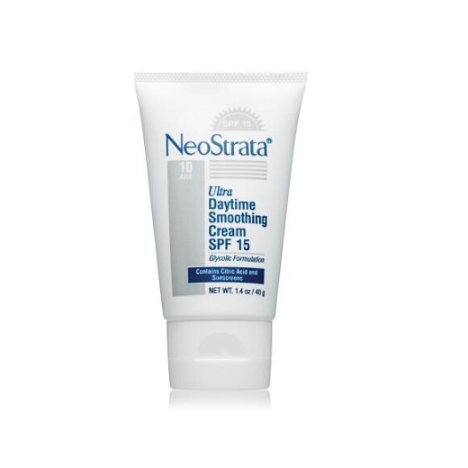 NeoStrata Ultra Daytime Smoothing Cream SPF 15  AHA 10% - Krem ultra nawilżający z kwasem glikolowym 10% i filtrem przeciwsłonecznym, do cery suchej, tłustej, trądzikowej, młodej i dojrzałej. dermashop bialy do pracy