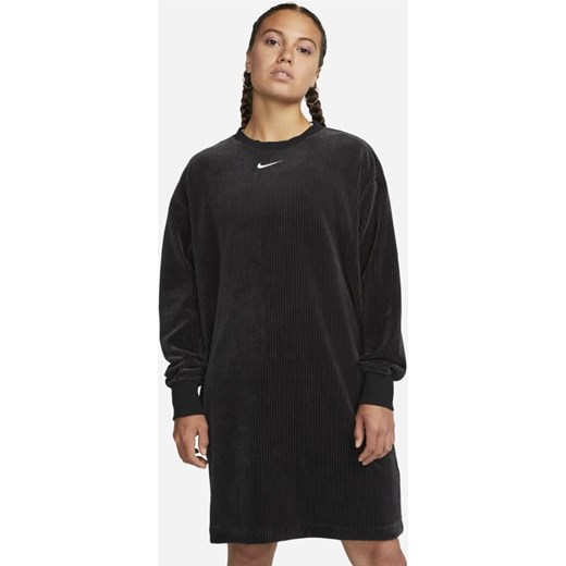 Damska welurowa sukienka z długim rękawem i półokrągłym dekoltem Nike Sportswear Nike XL Nike poland