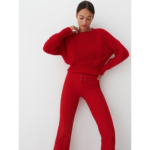 Mohito - Sweter ze splotem - Czerwony Mohito XXS Mohito