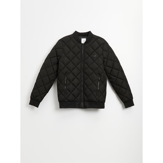 Kurtka bomber z pikowaniem w romby czarna - Czarny House XXL House