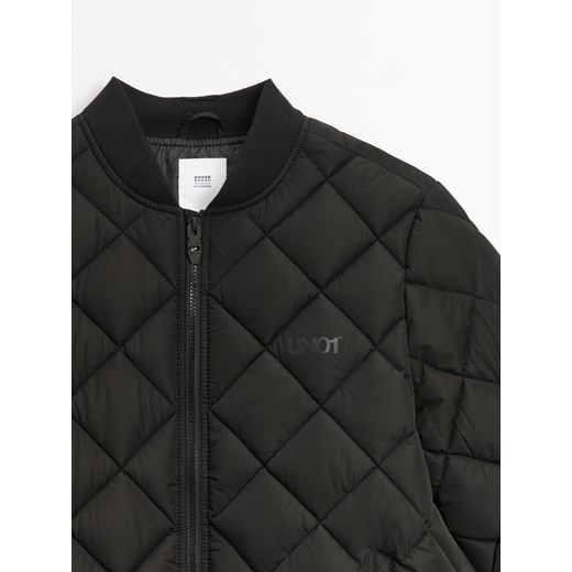 Kurtka bomber z pikowaniem w romby czarna - Czarny House S House