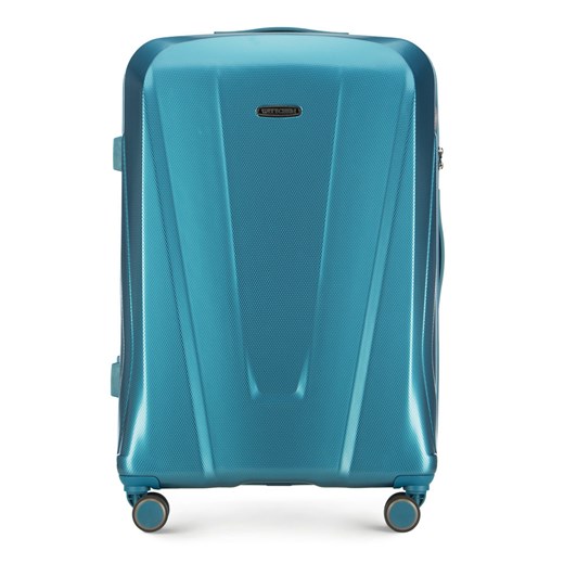 Duża walizka z polikarbonu geometryczna niebieska ze sklepu WITTCHEN w kategorii Walizki - zdjęcie 143270270