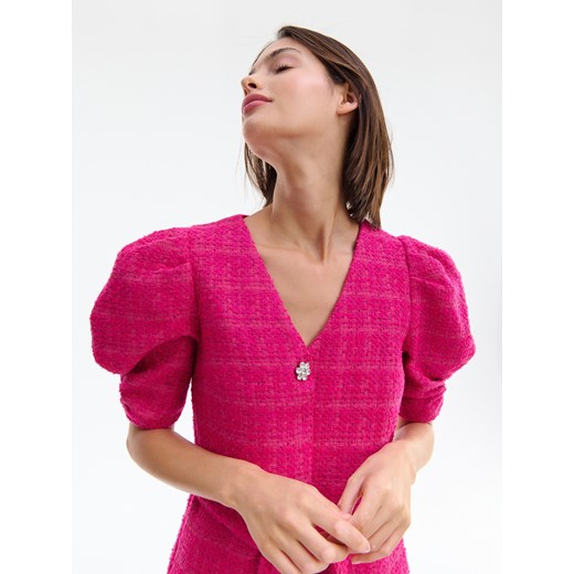 Reserved - Sukienka ze strukturalnej tkaniny - Różowy Reserved XL Reserved