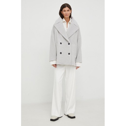 Drykorn płaszcz wełniany kolor szary przejściowa oversize Drykorn XS ANSWEAR.com