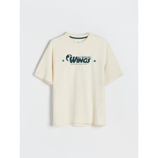 Reserved - T-shirt oversize - Kremowy Reserved M Reserved