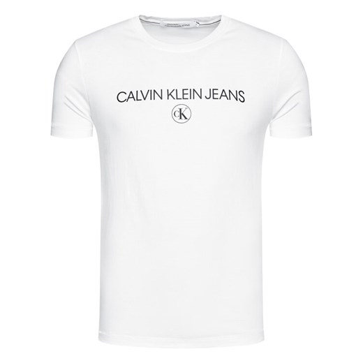 Calvin Klein Jeans T-Shirt Logo J30J316477 Biały Regular Fit S okazja MODIVO