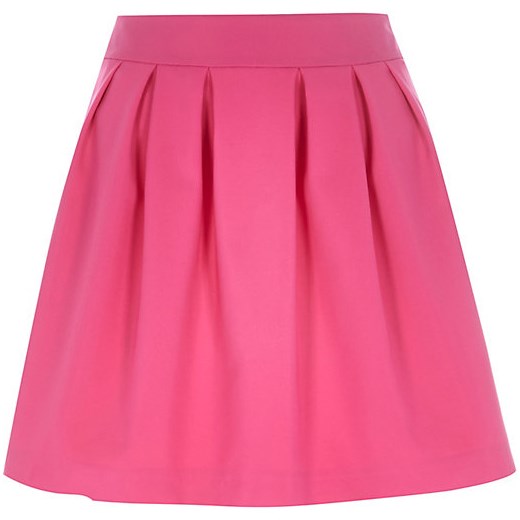 Pink stretch pleated high waisted skirt river-island rozowy spódnica